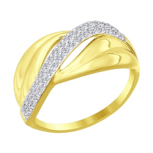 Кольцо, золото, фианит, 016817-2